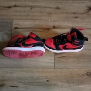 Nike Kids Black and Red High-Top Sneakers